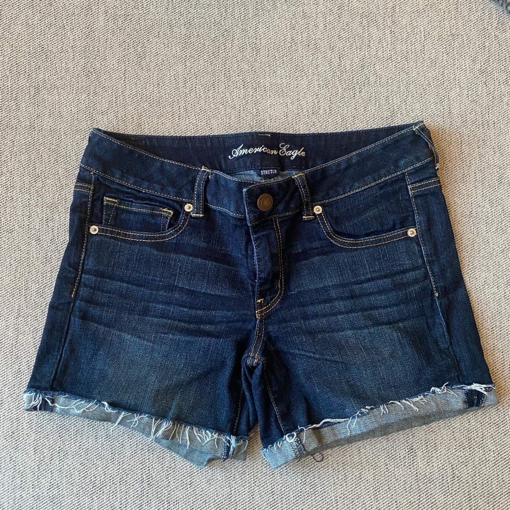 American Eagle Denim Shorts with Frayed Hem | Size 12